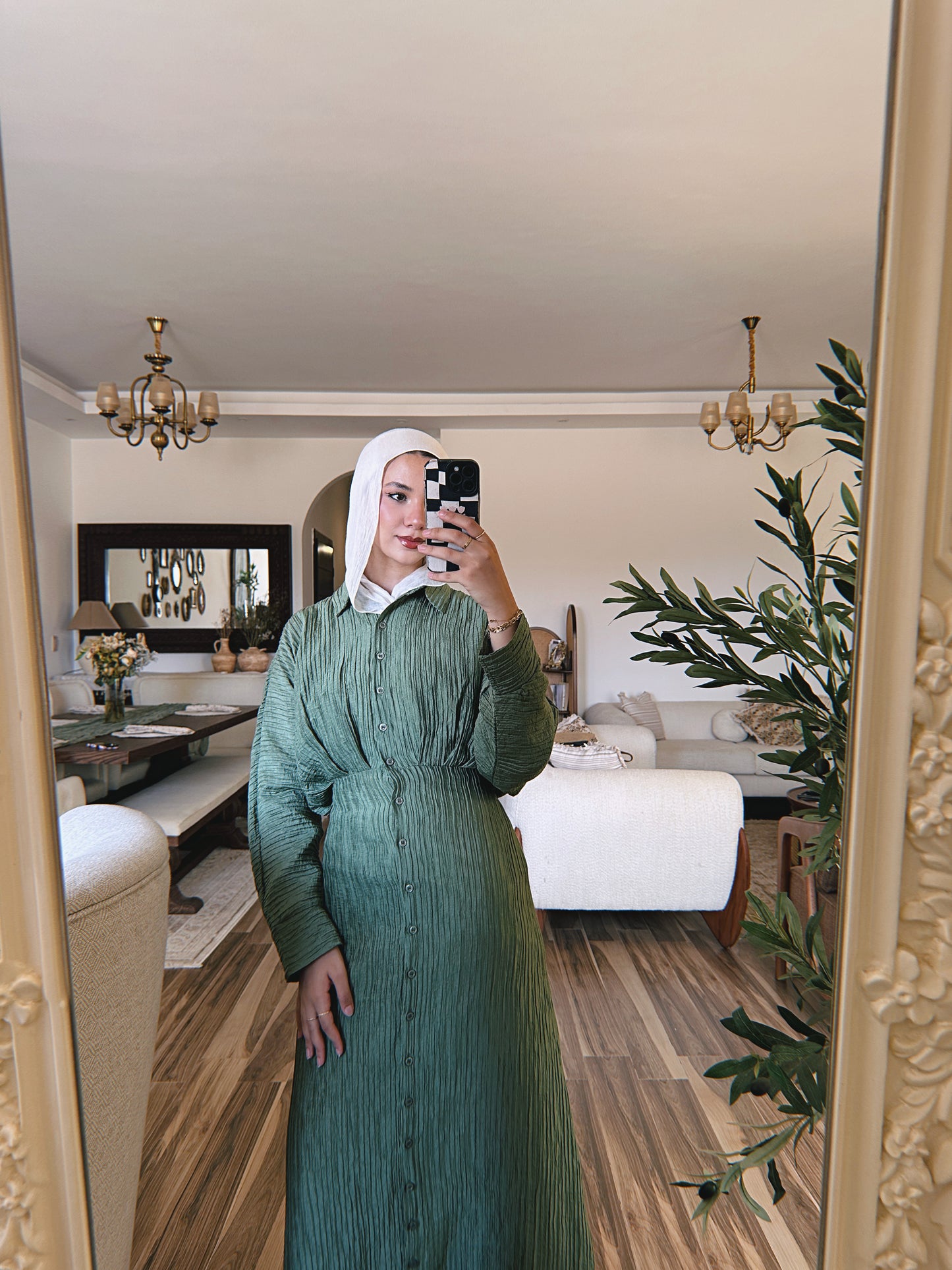 Dreamy Crinkled Dress - Olive