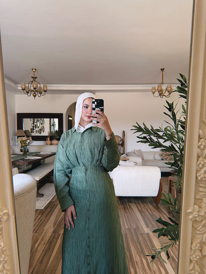 Dreamy Crinkled Dress - Olive