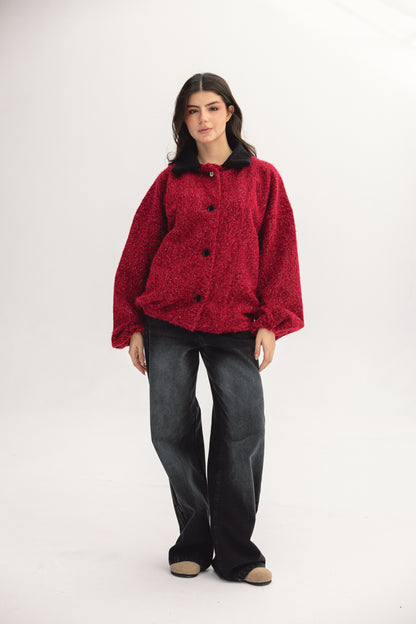 Nonchalant Jacket - Cherry Red
