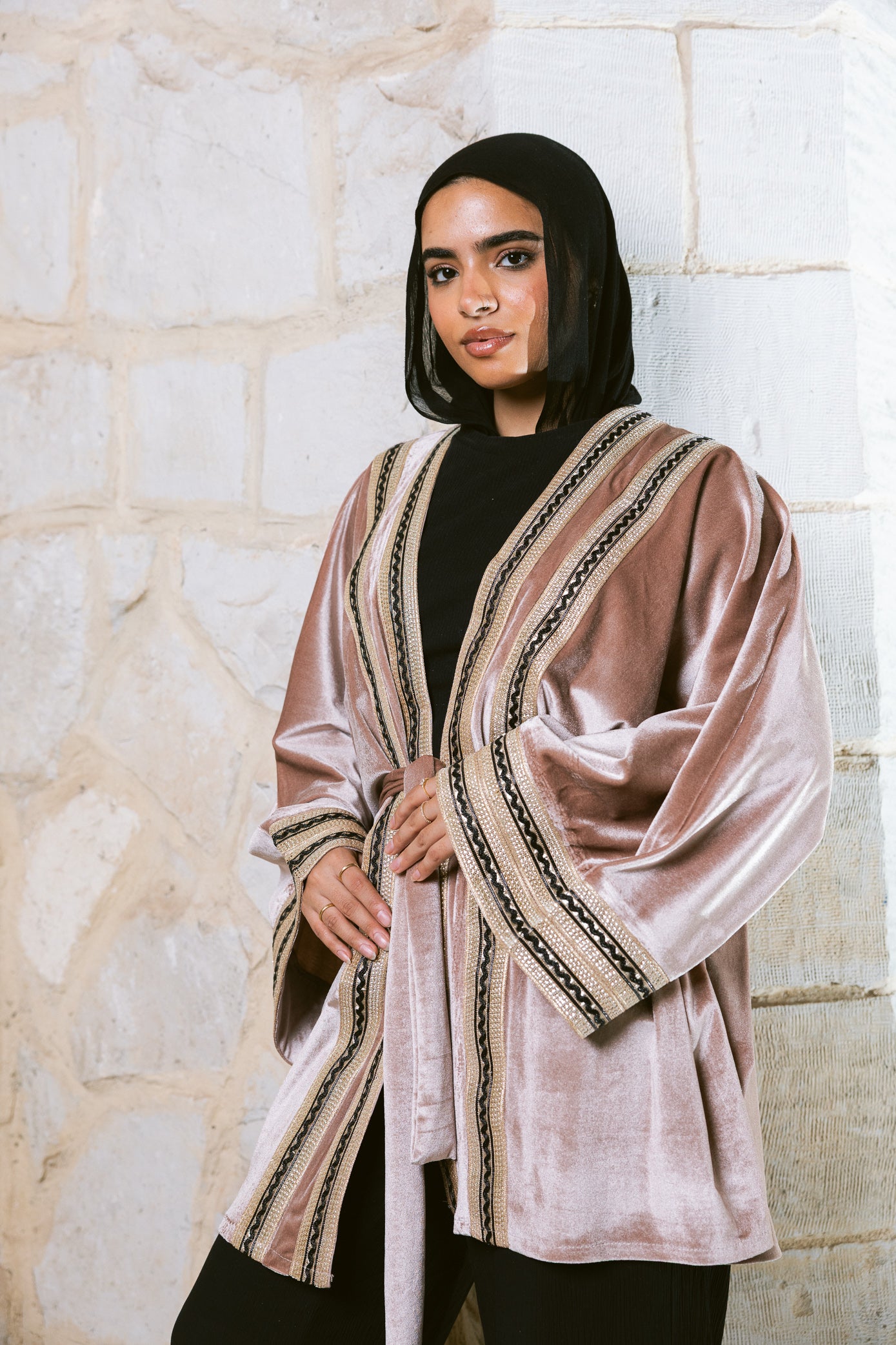 Qamar Kaftan - Dusty Blush