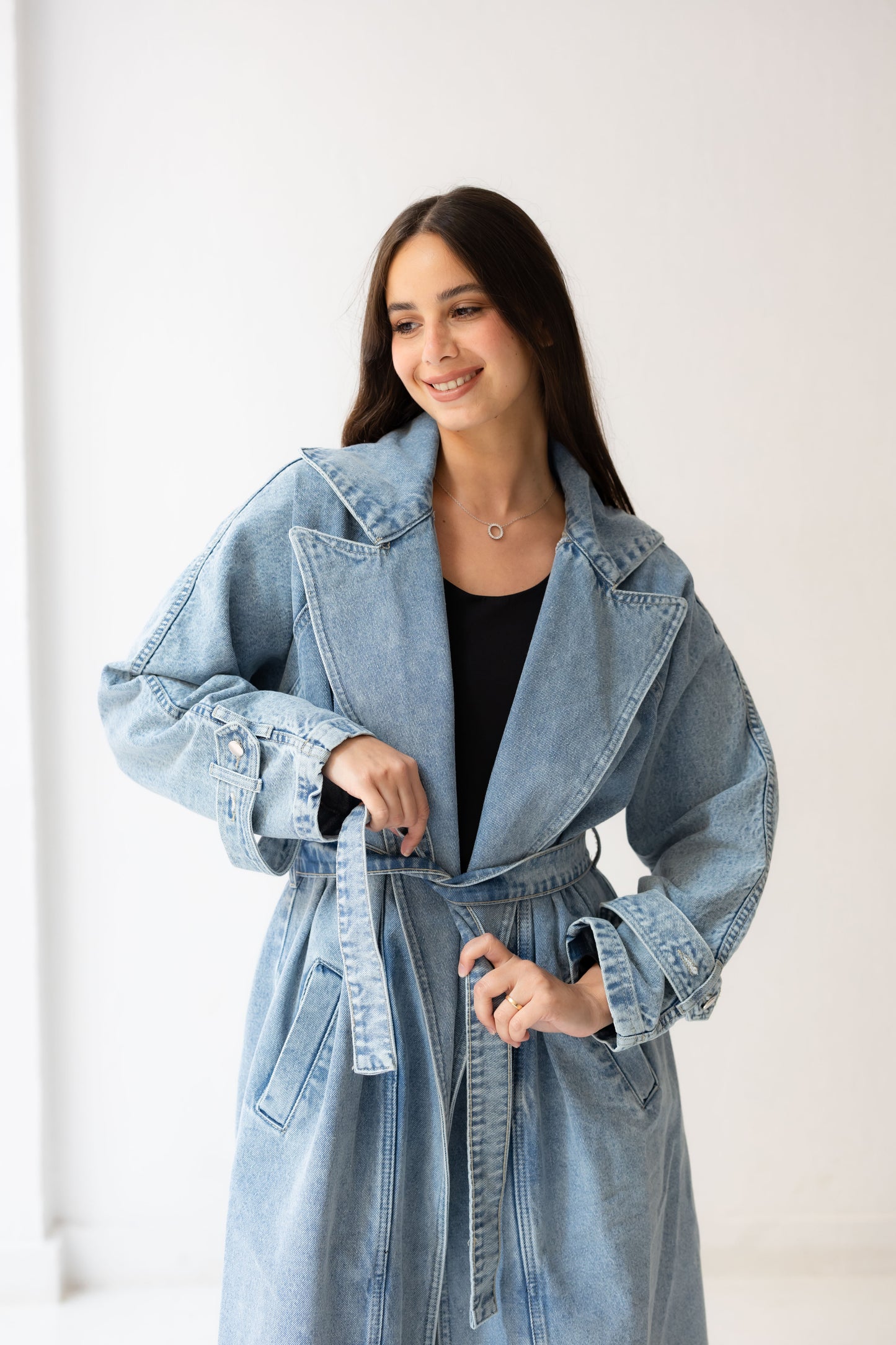 Neat-Fit Denim Coat - Washed Blue