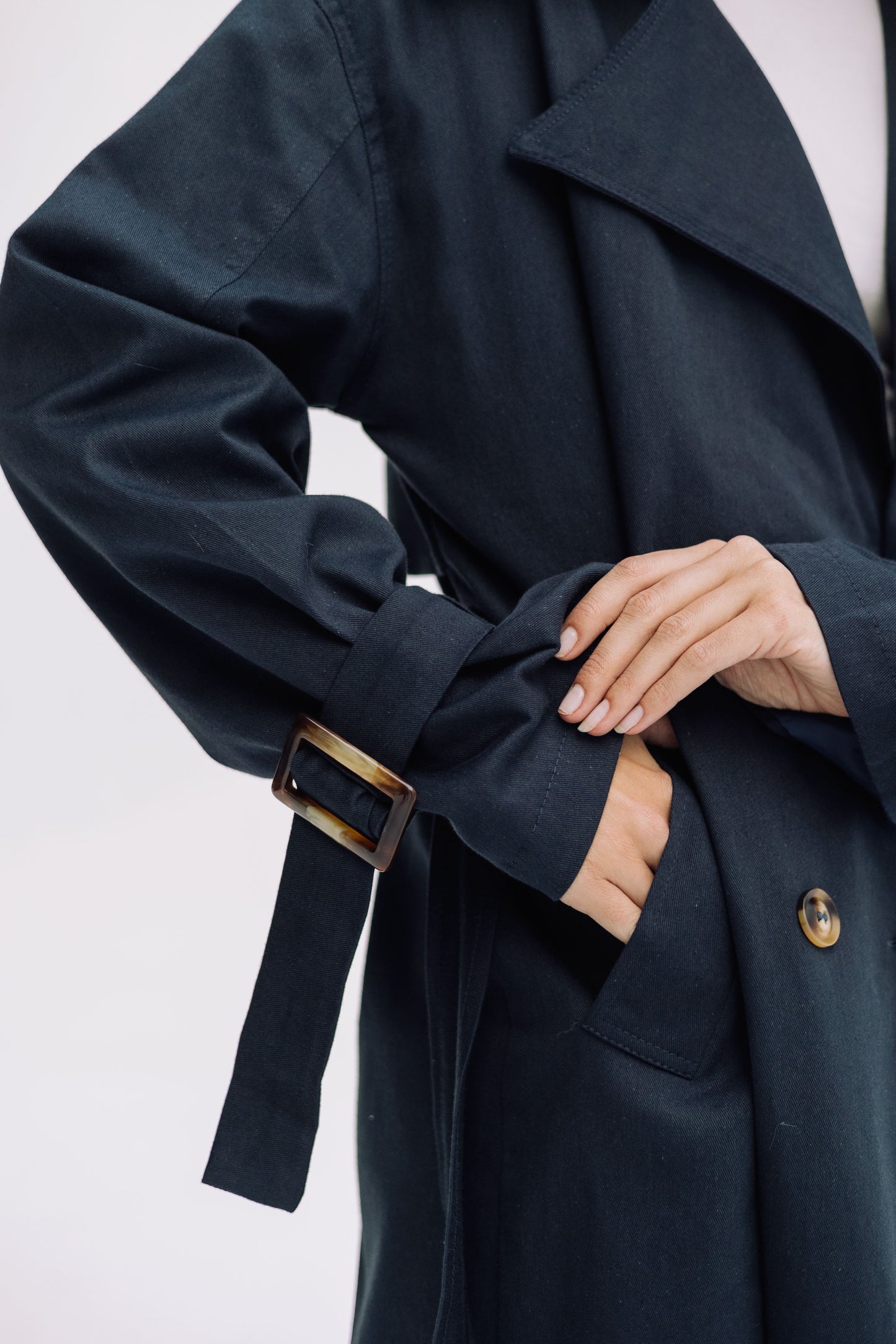 Trench Coat - Navy Blue