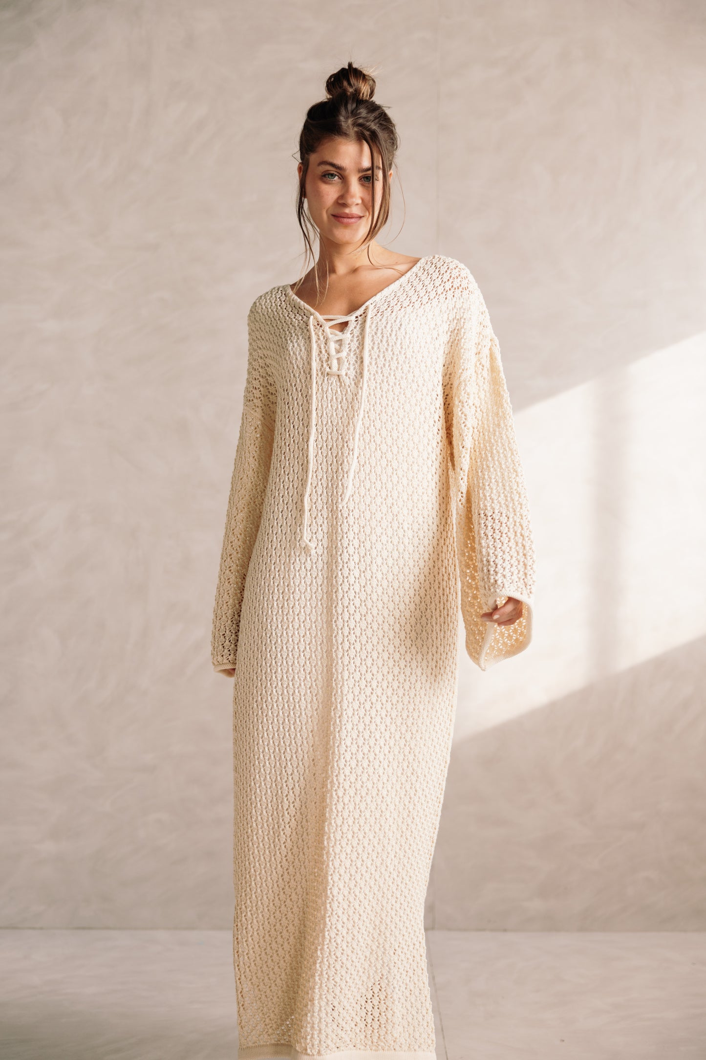 Earthy Knit Dress - Cream