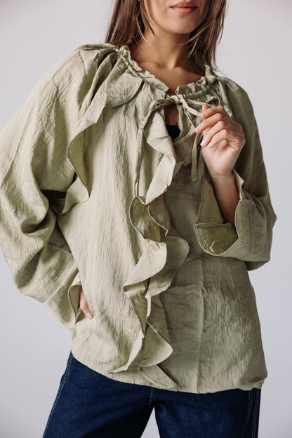 Ruffles Top - Basil