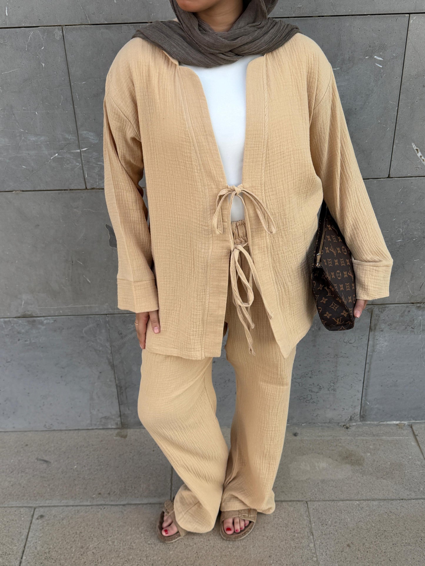 Double Stripe Set - Beige