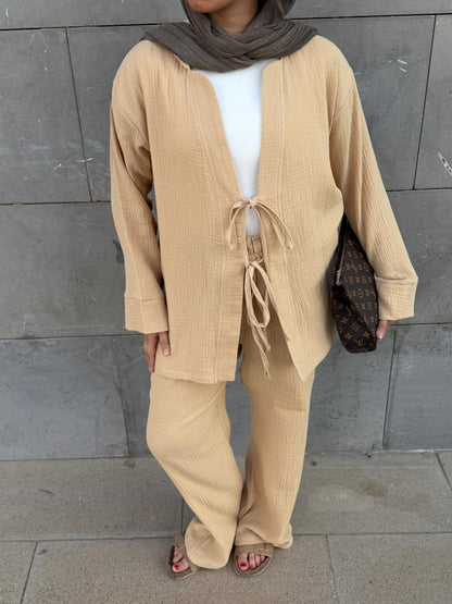Double Stripe Set - Beige
