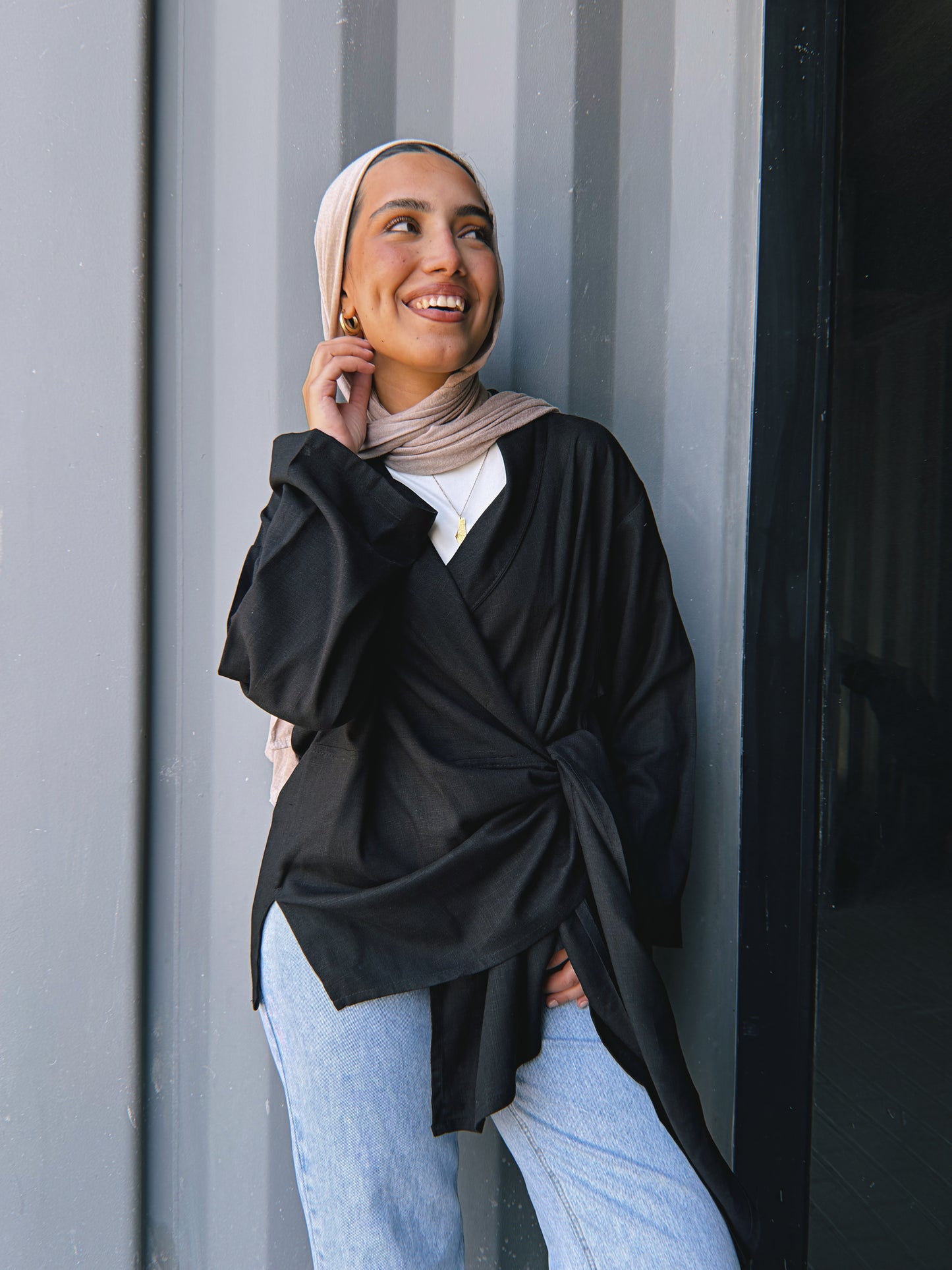 Softly Wrap Kimono - Black