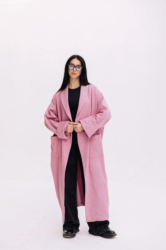 Cardigan Coat - Blush Pink