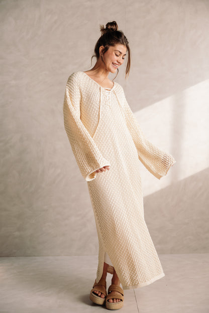 Earthy Knit Dress - Cream