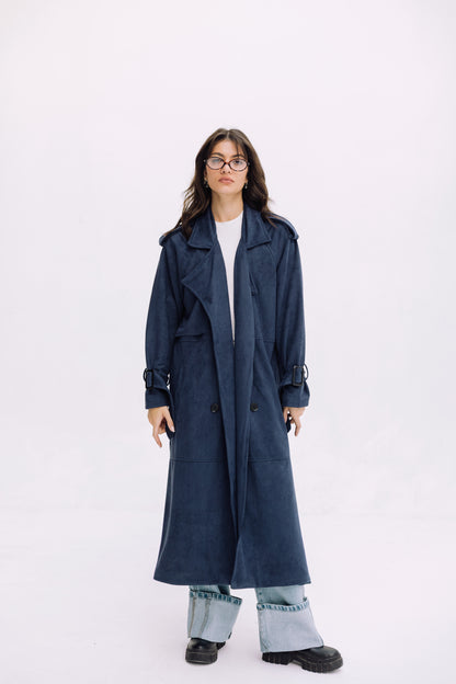 City Girl Trench Coat - Navy