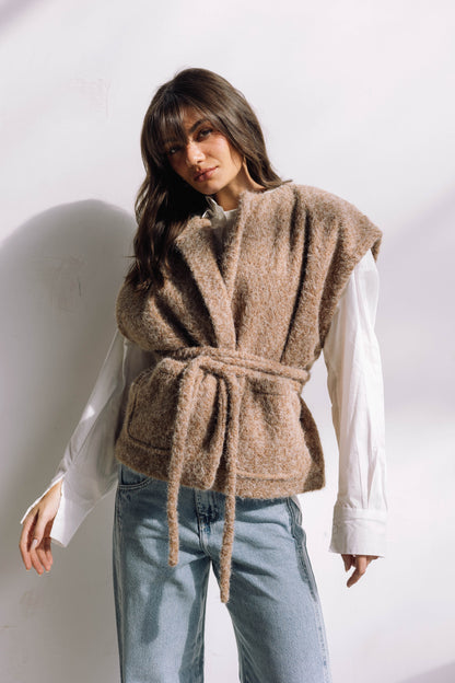 Shimmer Base Edit Vest - Mocha