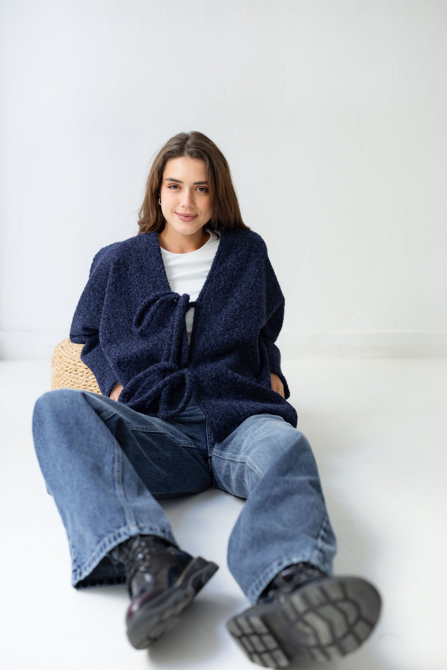 Wide Flow Denim Pants - Vintage Blue