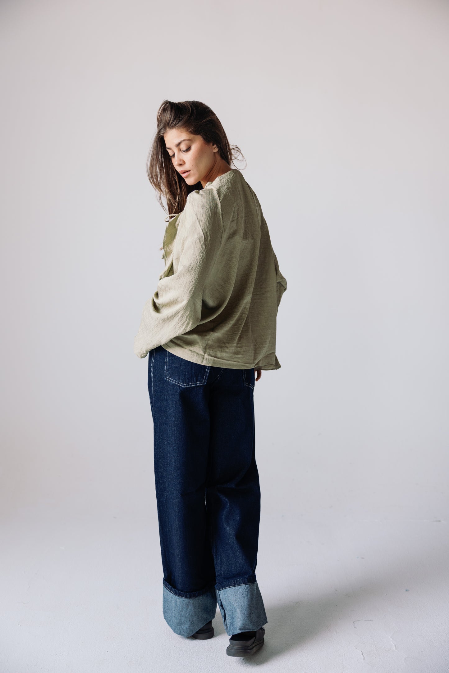 Ruffles Top - Basil