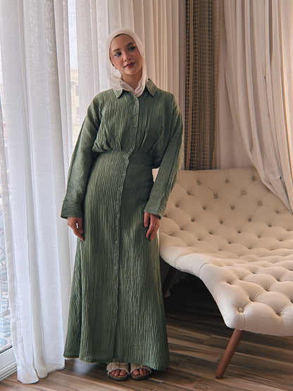 Dreamy Crinkled Dress - Olive