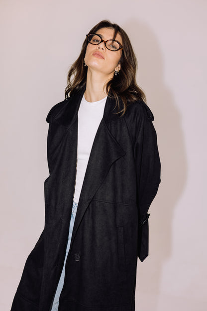 City Girl Trench Coat - Black