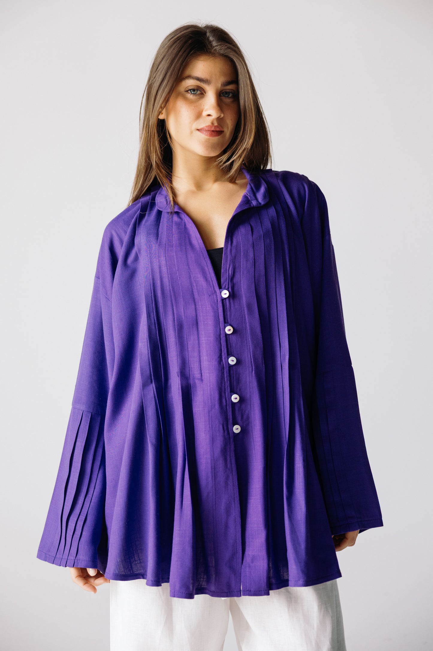 Pleated Top - Violet