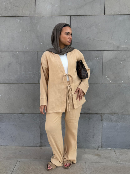 Double Stripe Set - Beige