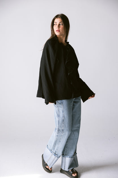 Ruffles Top - Black
