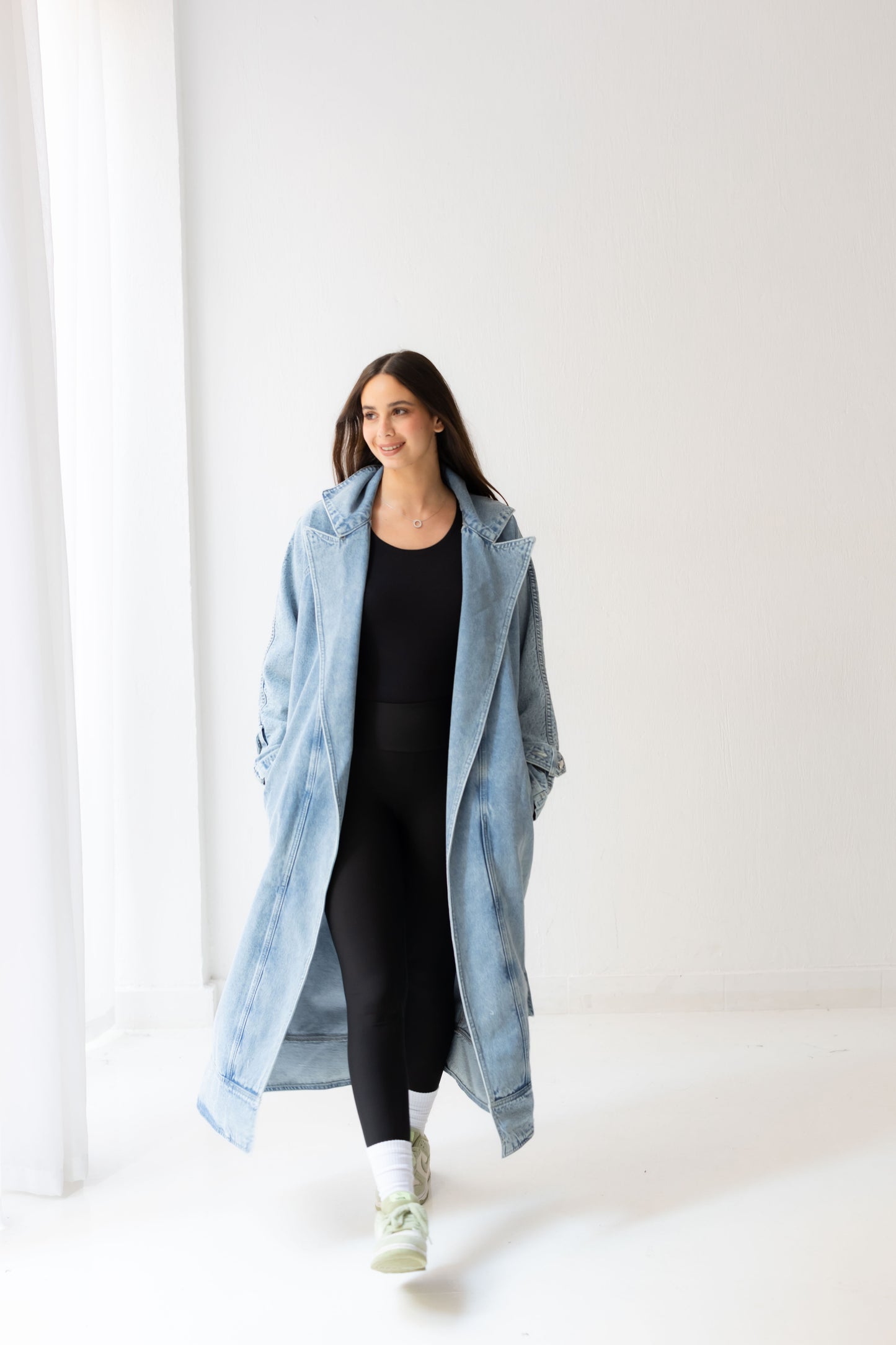 Neat-Fit Denim Coat - Washed Blue