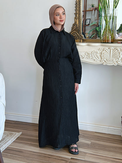 Dreamy Crinkled Dress - Black