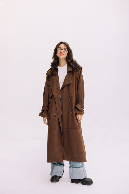 City Girl Trench Coat - Brown
