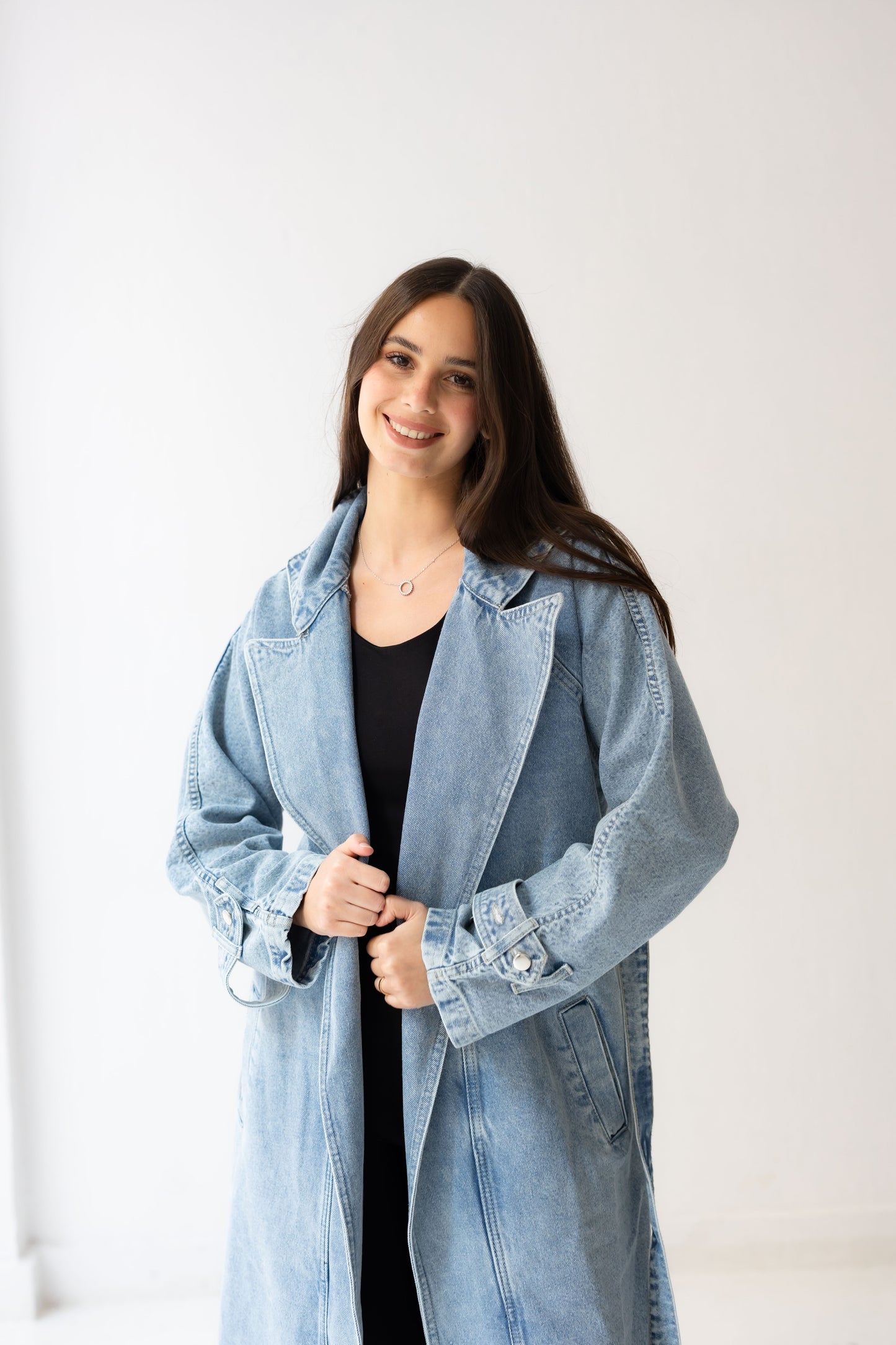 Neat-Fit Denim Coat - Washed Blue