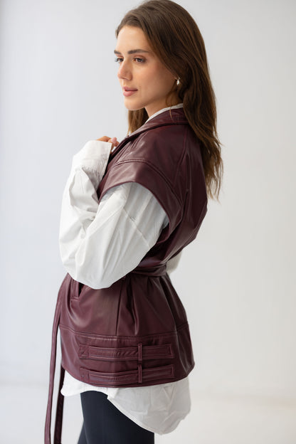 Statement Vest - Burgandy