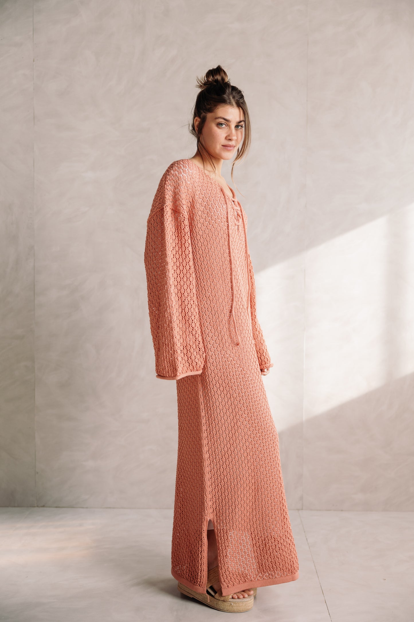 Earthy Knit Dress - Salmon
