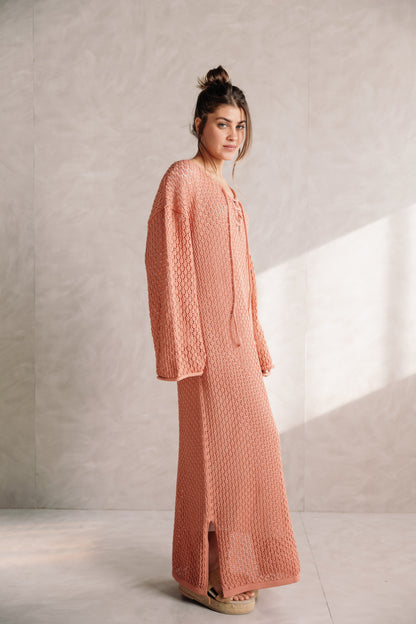 Earthy Knit Dress - Salmon