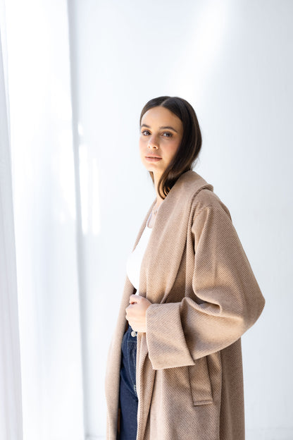 All Eyes Here Coat - Almond