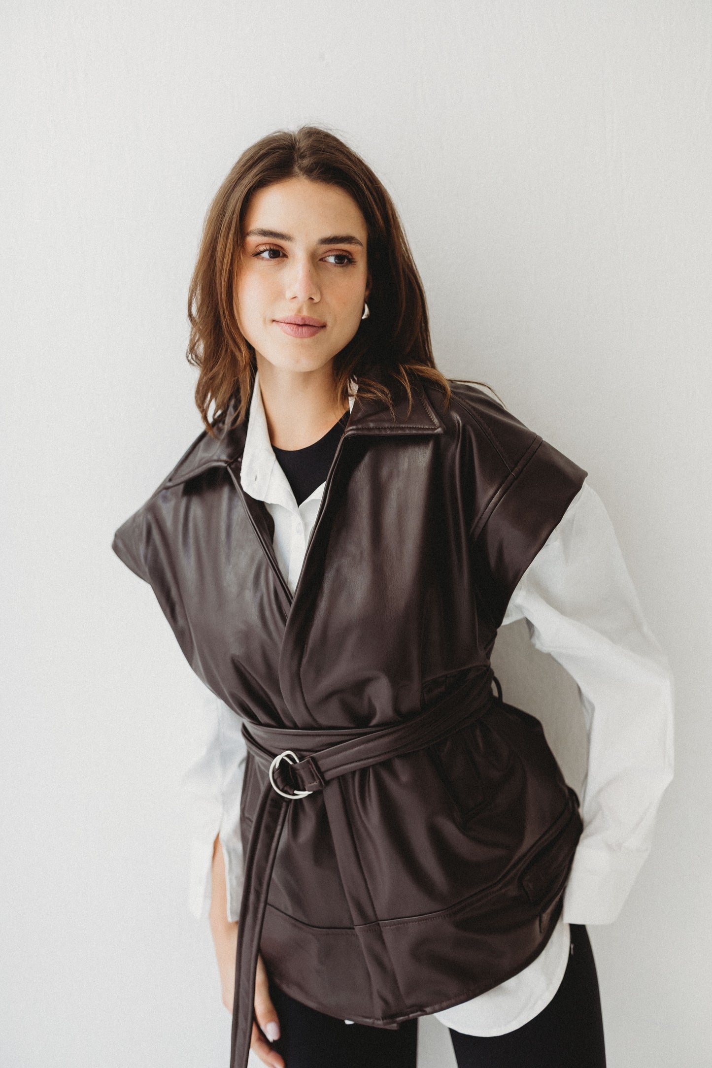 Statement Vest - Brown