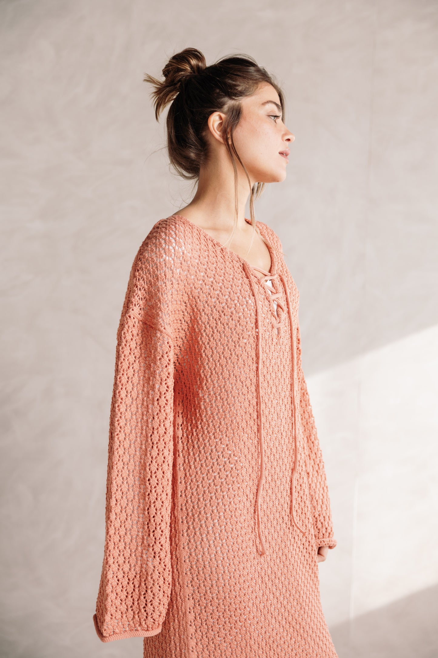 Earthy Knit Dress - Salmon