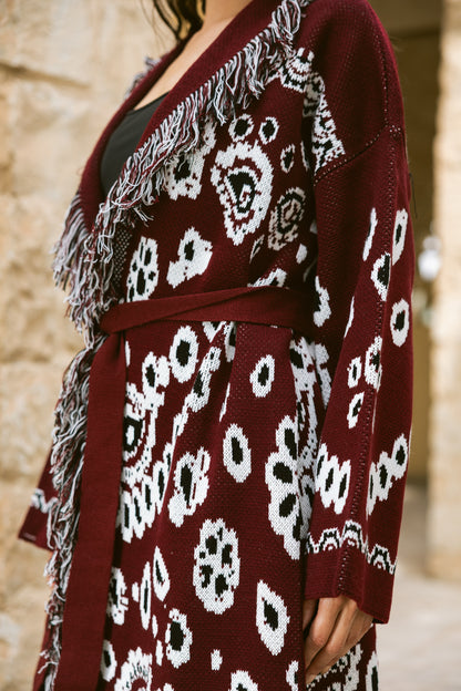 Rihla Cardigan - Burgundy