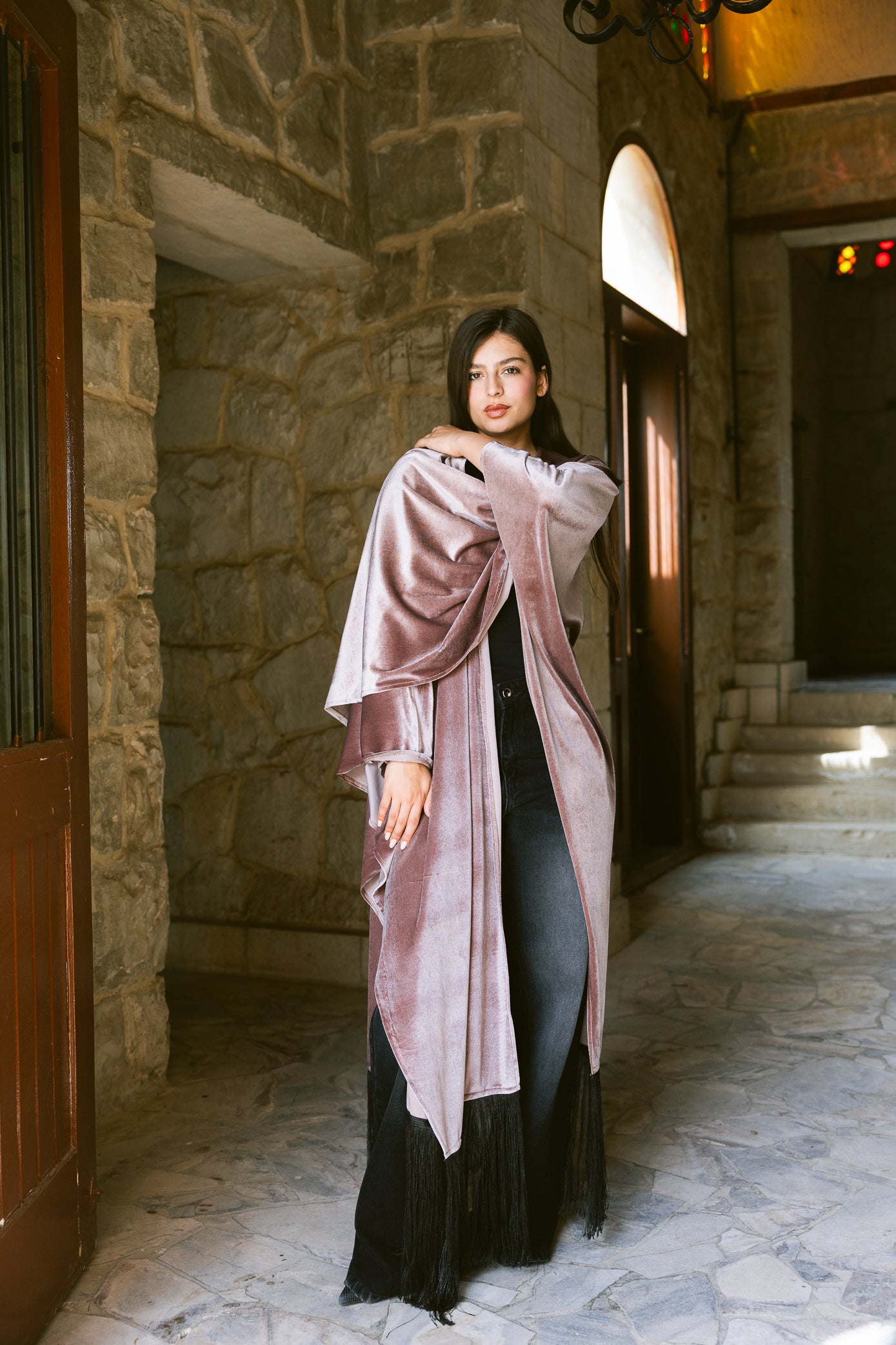 Fringe Edit Kaftan - Dusty Rose