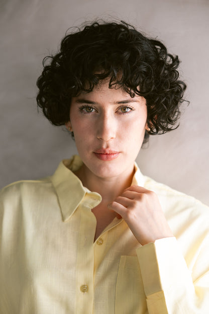 Cropped Shirt - Butter Yellow