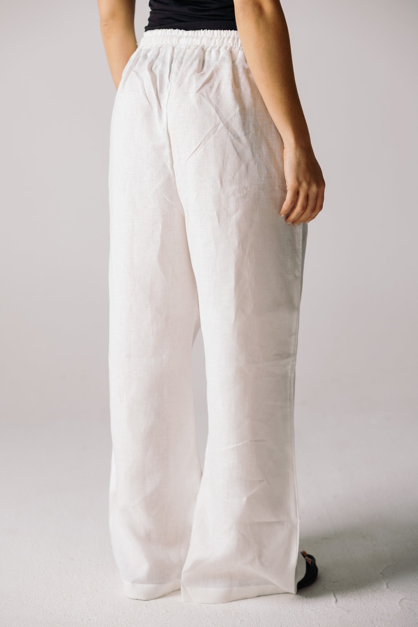 Pure Linen Pants - White