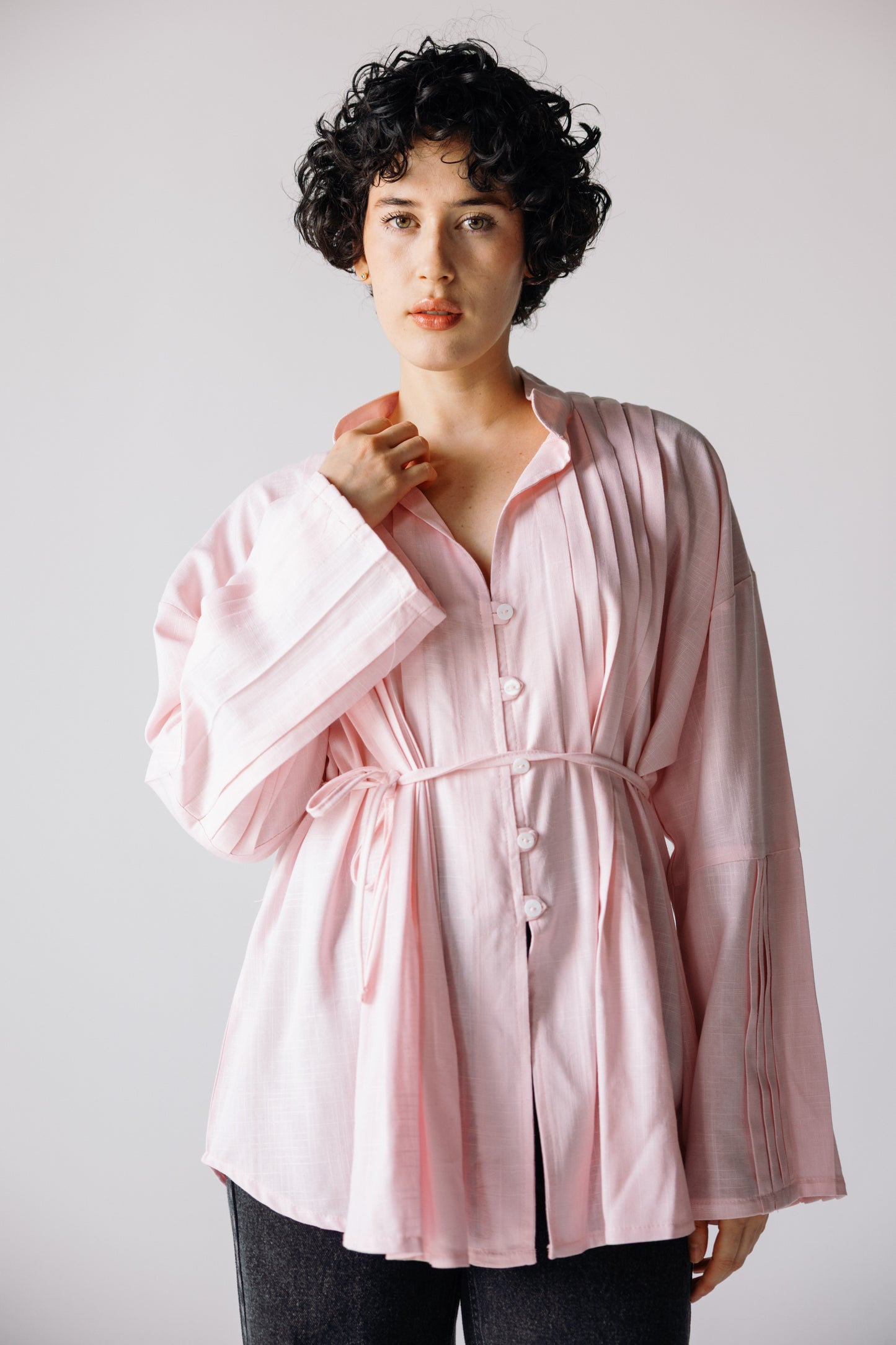 Pleated Top - Rose