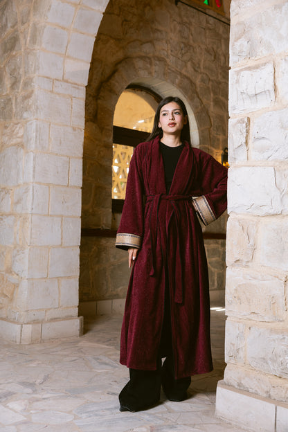 Subtle Shine Kaftan - Burgundy