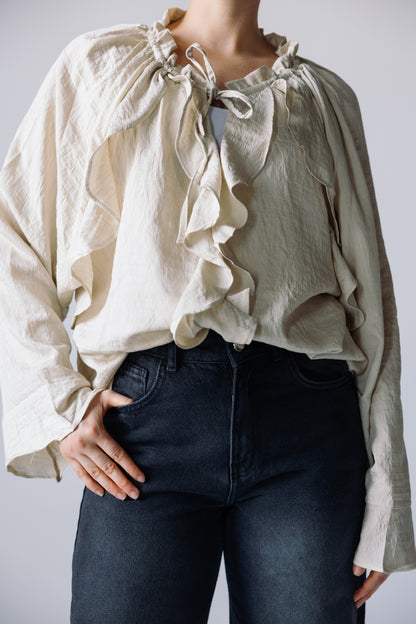 Ruffles Top - Cream