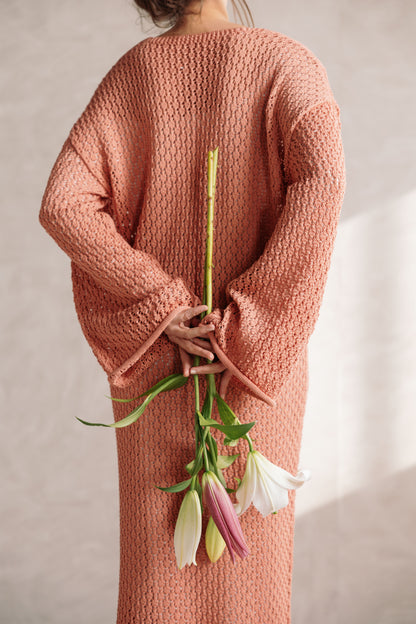 Earthy Knit Dress - Salmon