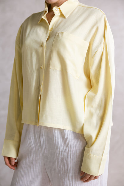 Cropped Shirt - Butter Yellow