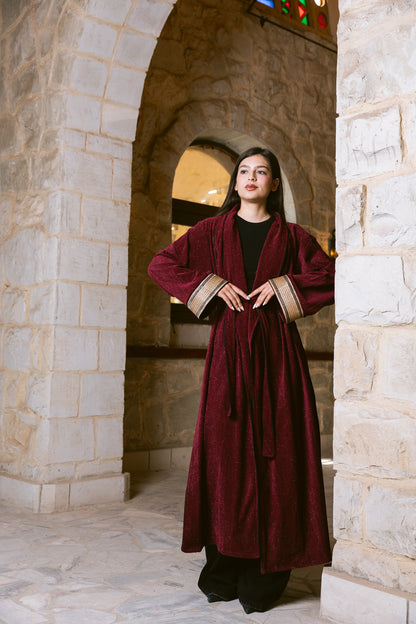 Subtle Shine Kaftan - Burgundy