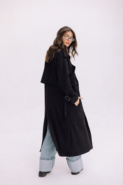 City Girl Trench Coat - Black