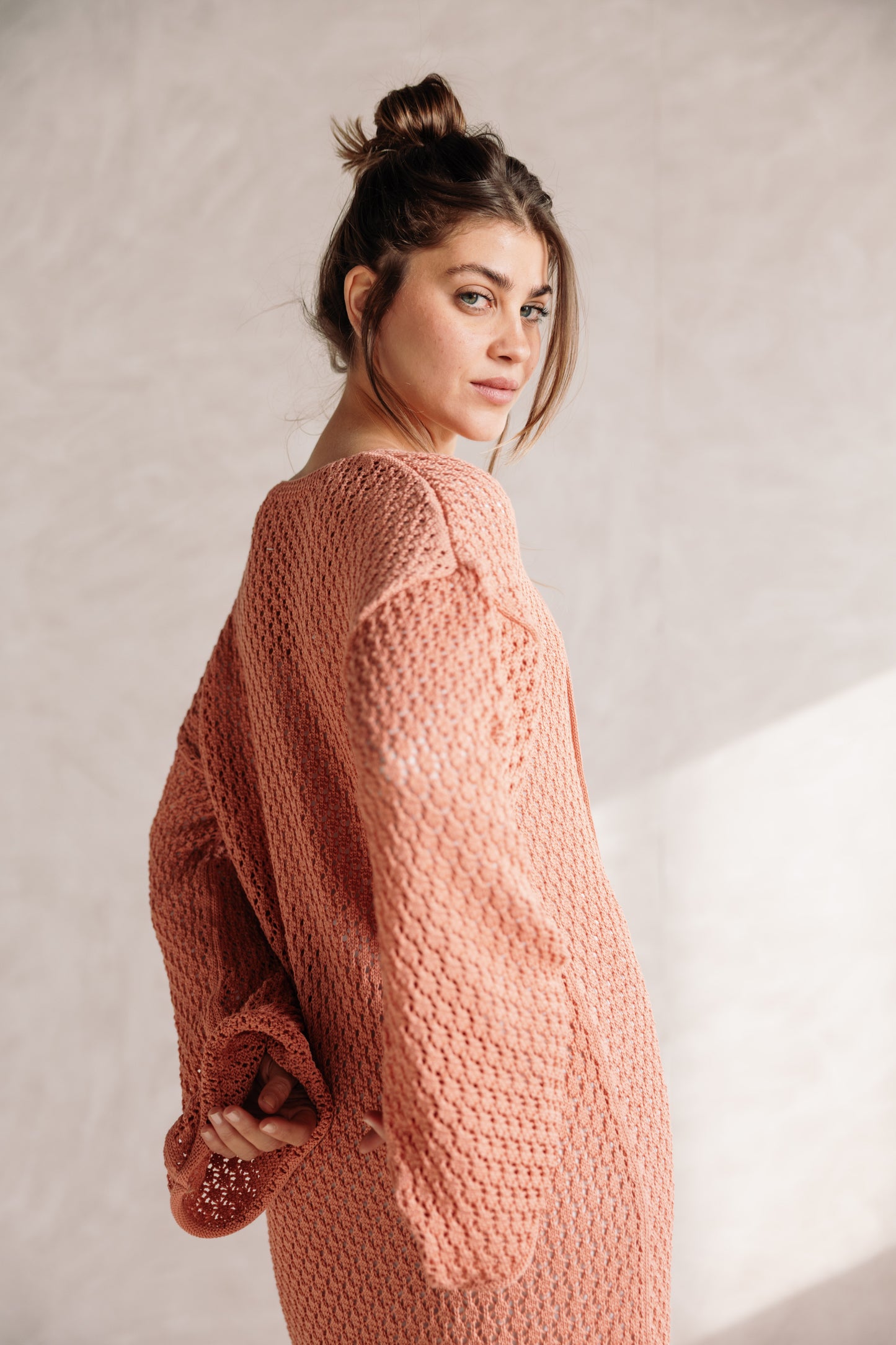 Earthy Knit Dress - Salmon