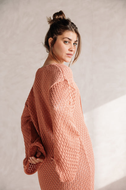Earthy Knit Dress - Salmon