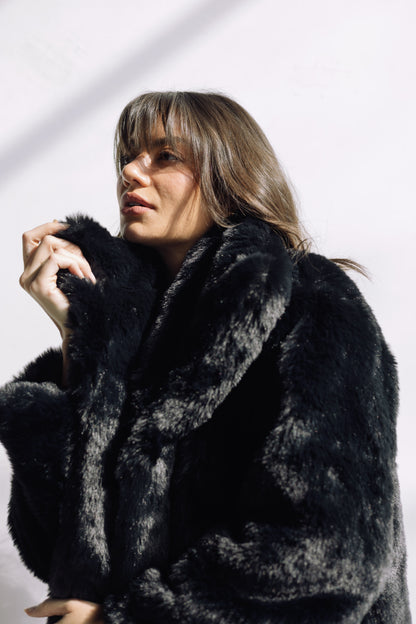 Scandi Fur Jacket - Black