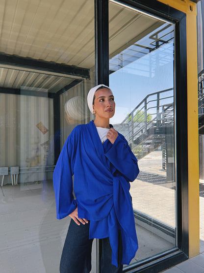 Softly Wrap Kimono - Royal Blue
