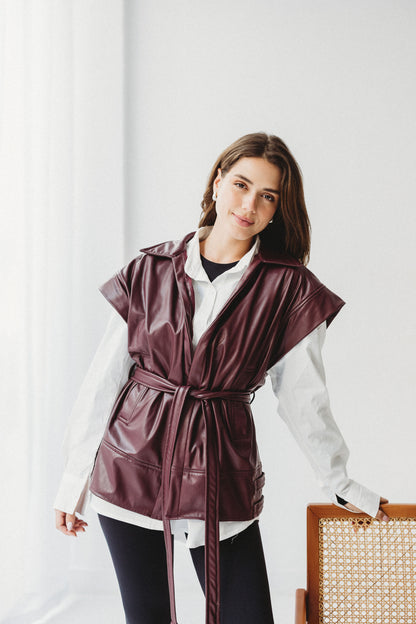 Statement Vest - Burgandy