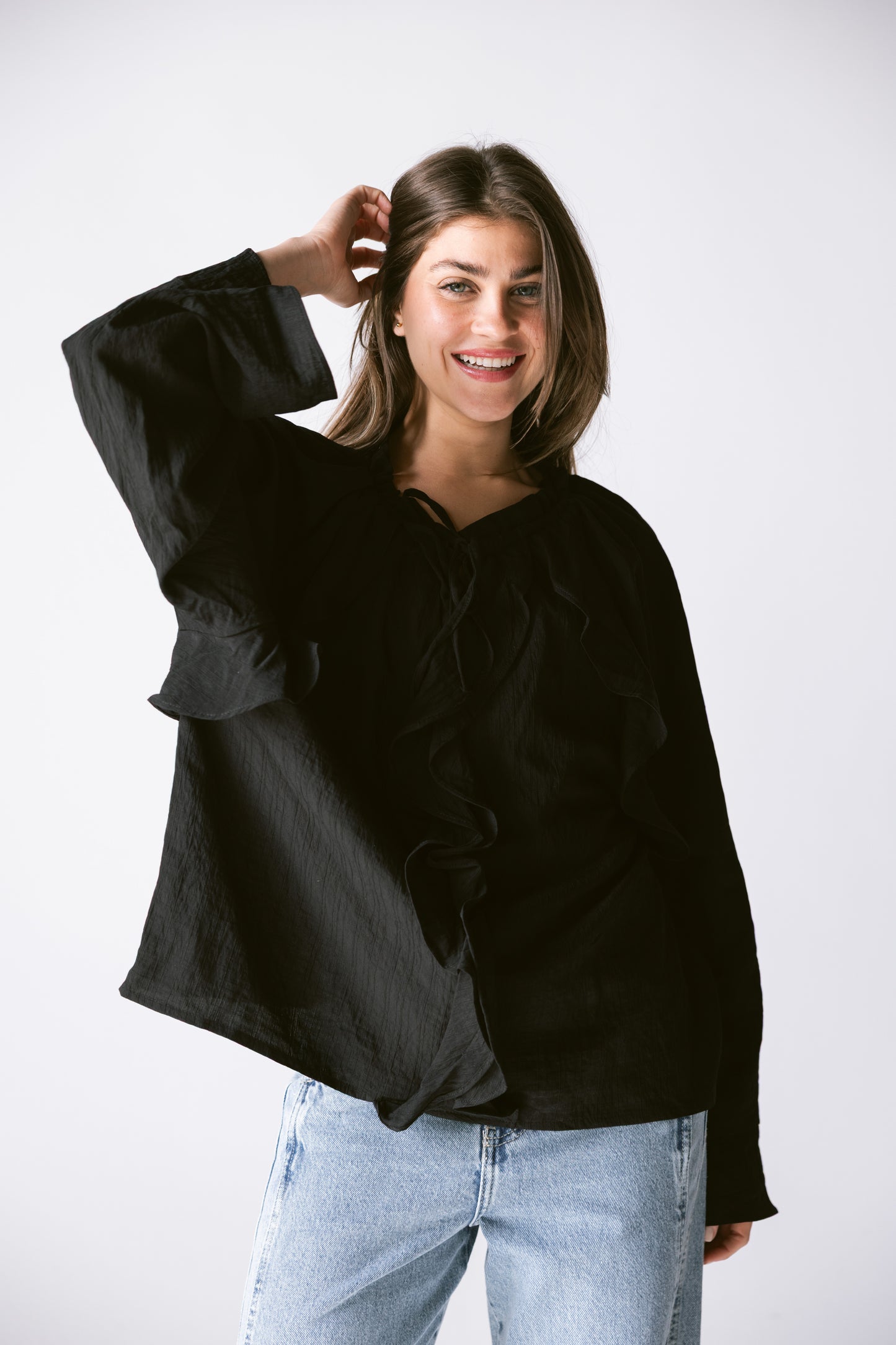 Ruffles Top - Black