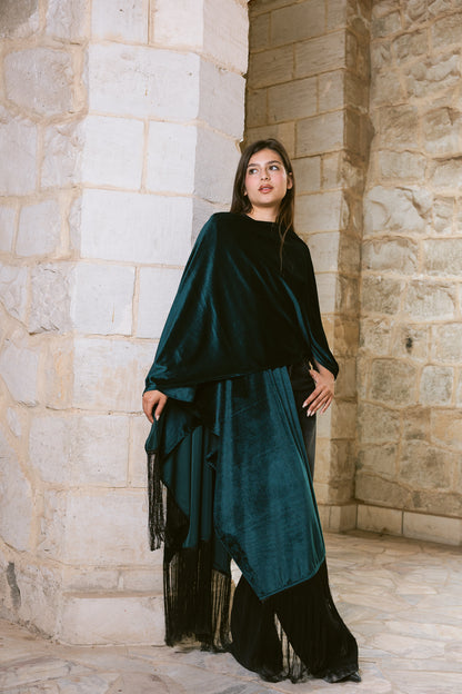 Fringe Edit Kaftan - Emerald Green